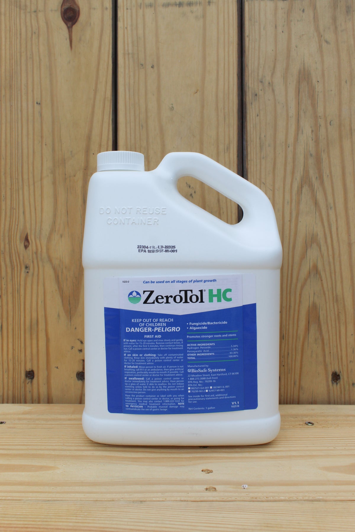 BioSafe Systems ZeroTol HC, algicida de amplio espectro, bactericida y  fungicida, ácido peroxiacético, mata el moho, individual 6200-1, 1 galón